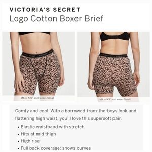 Victoria's secret logo cotton high waist boxer brief panty shorts XXL